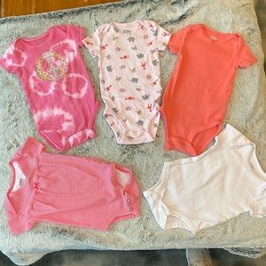 Carter’s Baby Girl Onesie Bundle size 6mo